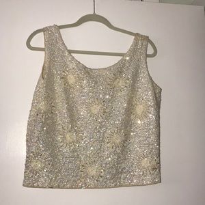 Vintage 1960s sparkly, zip up tank